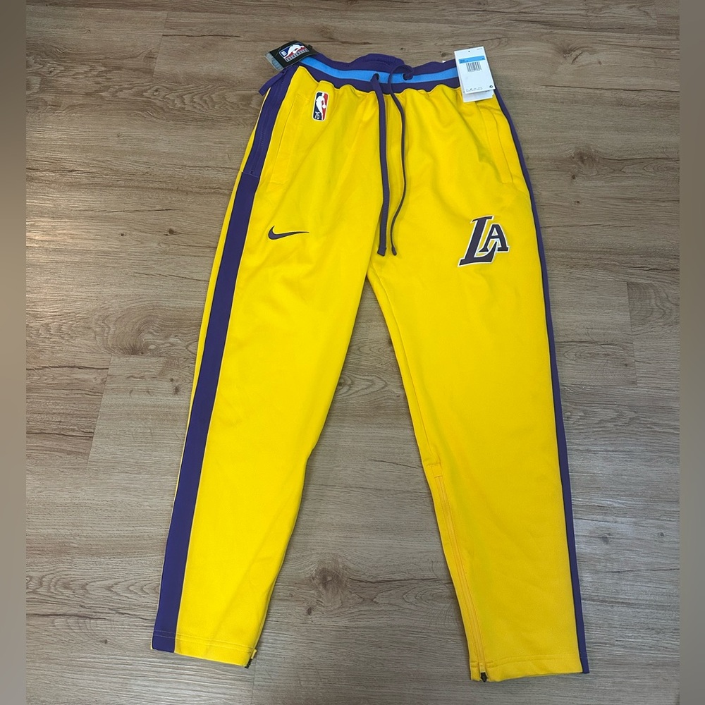 Nike NBA Los Angeles Lakers Men's Yellow Basketball Track Pants Size M NWT